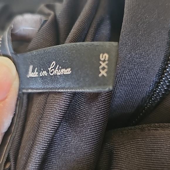 BCBG MaxAzria Black Asymmetrical Cut Out Slip Dress - Picture 9 of 10